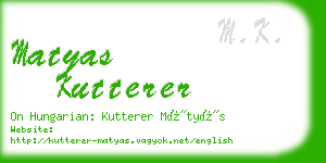 matyas kutterer business card